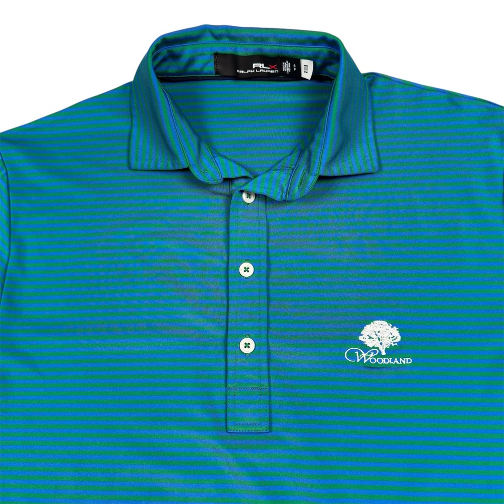 RLX Ralph Lauren Classic Fit Stretch Jersey Polo Shirt Mens Small Blue Green
